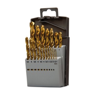 HSS-TIN DIN 338 DRILL BITS · 19 PCS