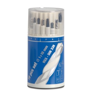 MASONRY DIN 8039 AND HSS DIN 338 DRILL BITS SET · 19 PCS